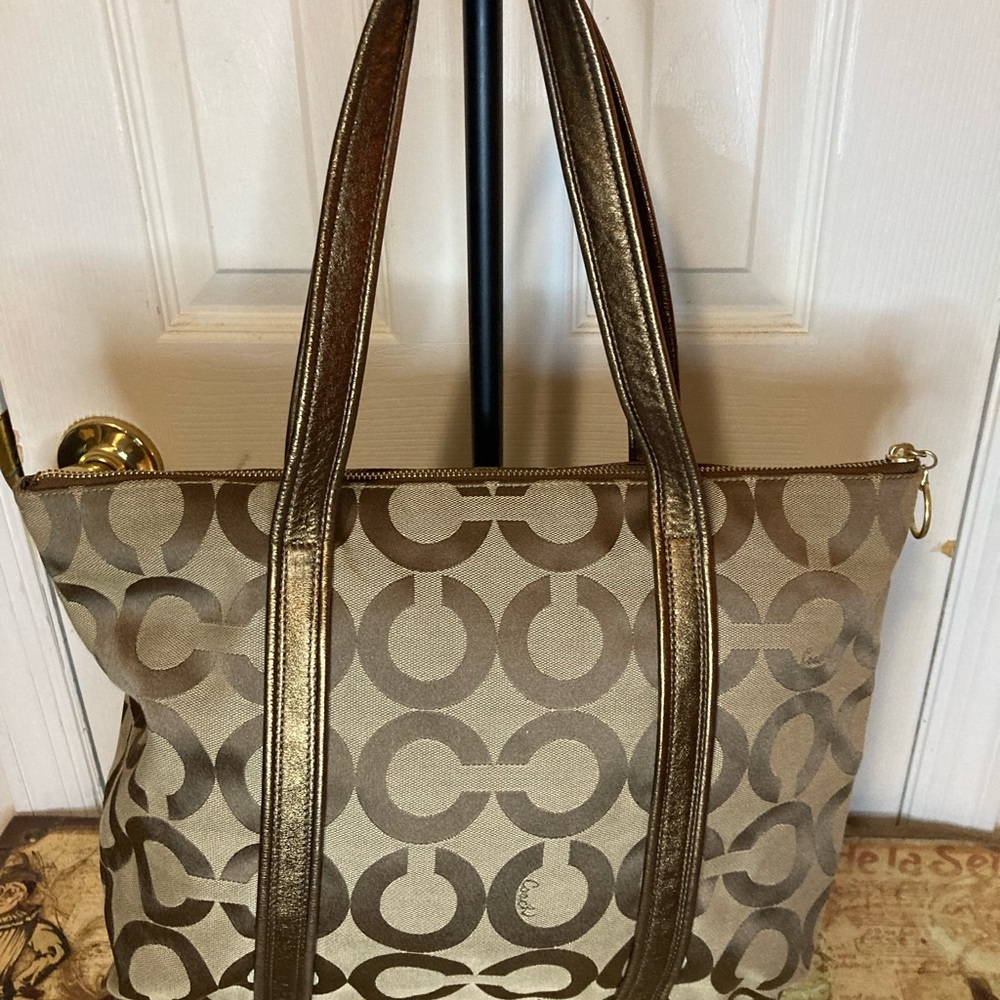 COACH POPPY tote SHOULDERBAG satchel 14.5x14 - Picture 5 of 6